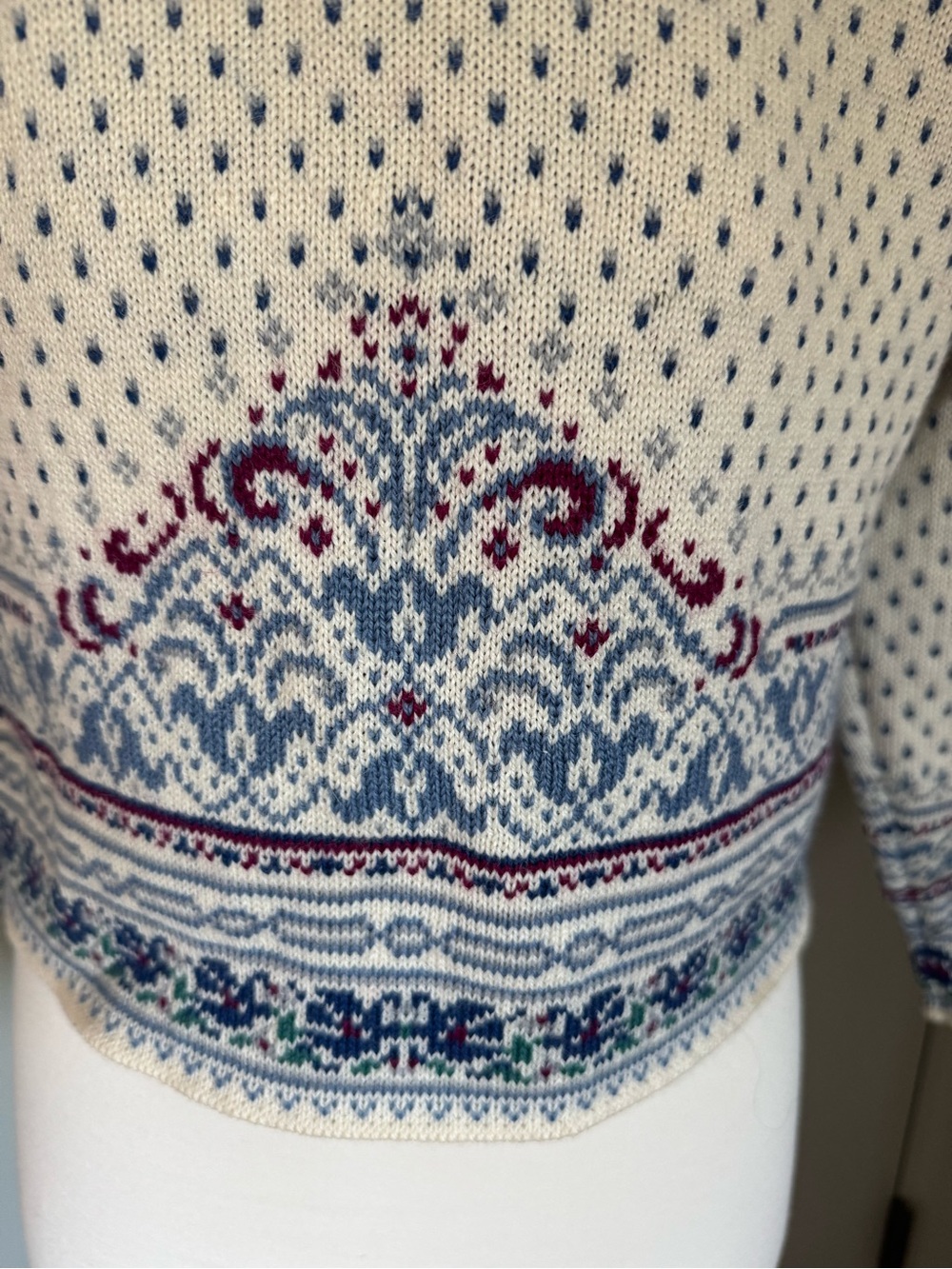 Dale of Norway Classic Nordic Knit Cardigan Jacket Cream & Blue - Picture 6 of 9
